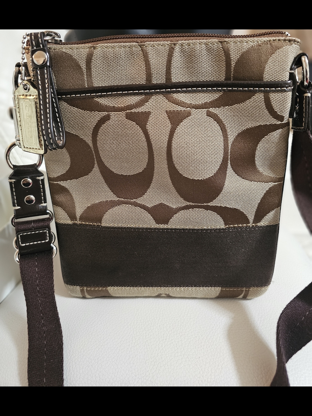 Coach Brown Signature Canvas Messenger Bag